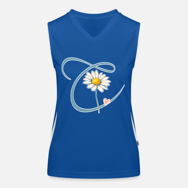 Buchstabe C Gänseblümchen Herz Funktionelles Kontrast-Tank Top für Frauen