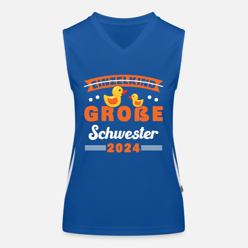 Große Schwester 2024 Schwester werden Einzelkind Funktionelles Kontrast-Tank Top für Frauen