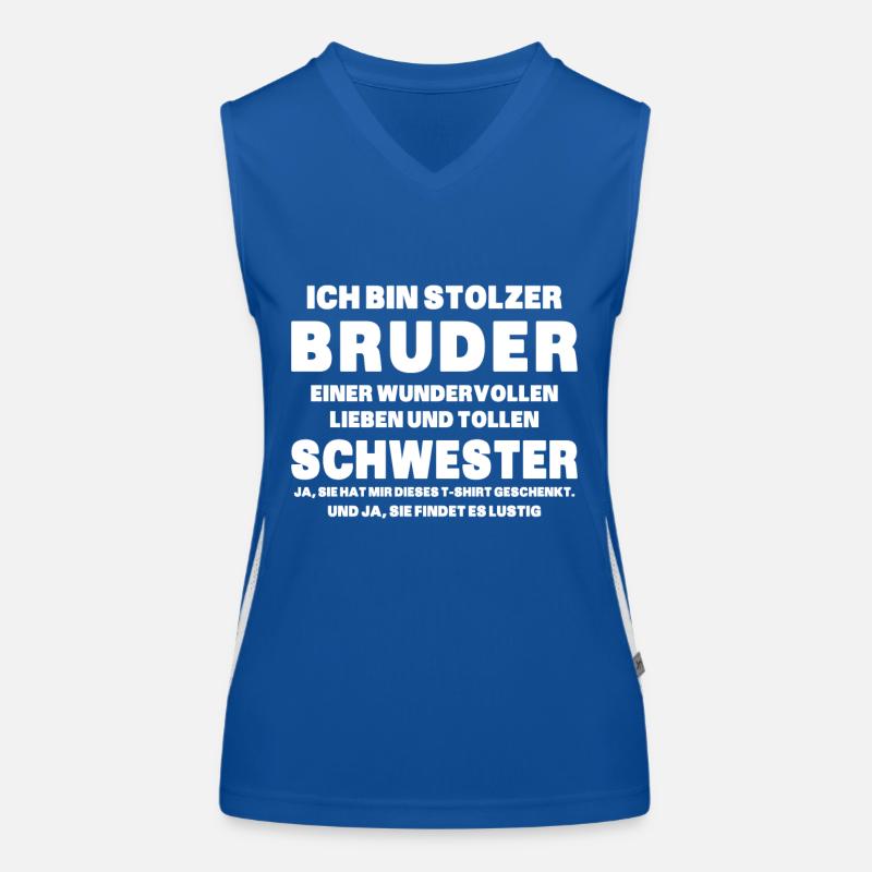 Ich bin stolzer Bruder einer tollen Schwester Funktionelles Kontrast-Tank Top für Frauen