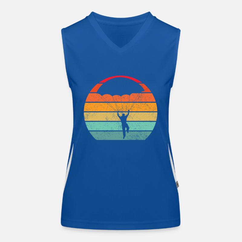 Fallschirm Vintage Retro Geschenk Funktionelles Kontrast-Tank Top für Frauen