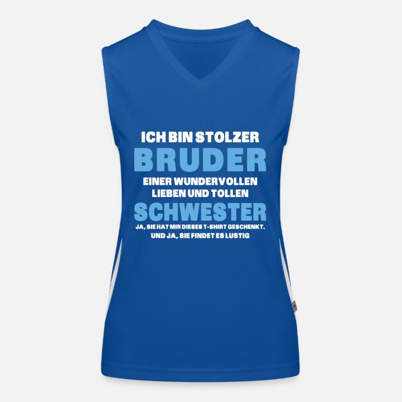 Ich bin stolzer Bruder einer tollen Schwester Funktionelles Kontrast-Tank Top für Frauen
