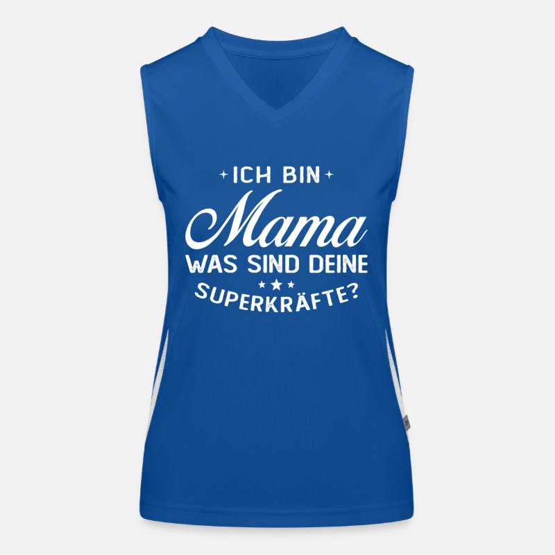 Ich Bin Mama Was SInd Deine Superkräfte? Funktionelles Kontrast-Tank Top für Frauen