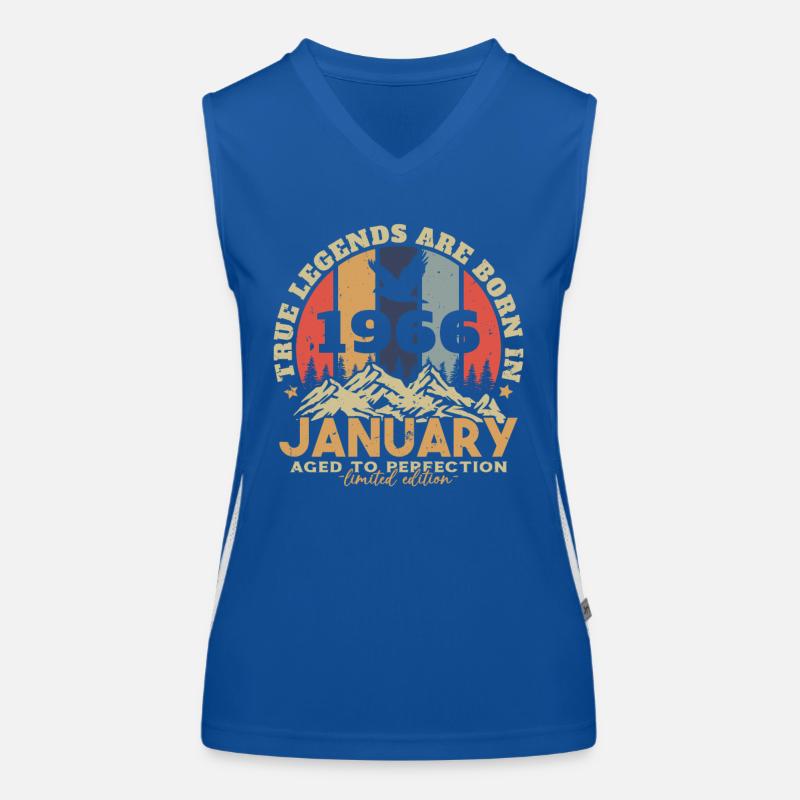 Geburtstagsgeschenke, geboren im Januar 1966 Funktionelles Kontrast-Tank Top für Frauen