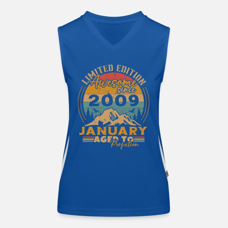 Geburtstagsgeschenke, geboren im Januar 2009 Funktionelles Kontrast-Tank Top für Frauen