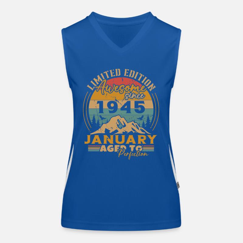 Geburtstagsgeschenk, geboren im Januar 1945 Funktionelles Kontrast-Tank Top für Frauen