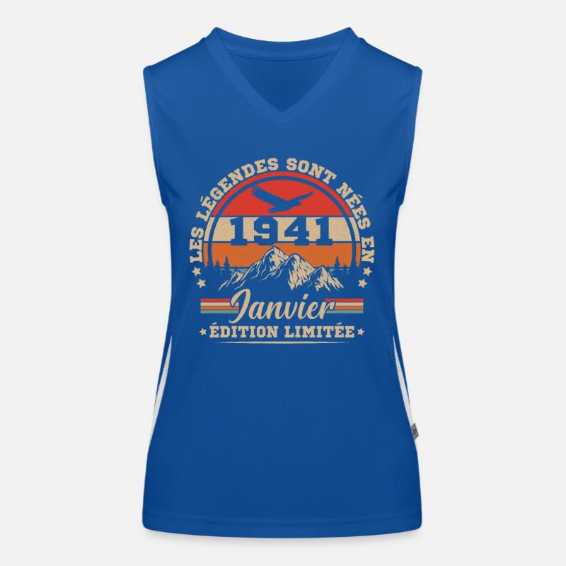 Geburtstagsgeschenk geboren im Januar 1941 Funktionelles Kontrast-Tank Top für Frauen