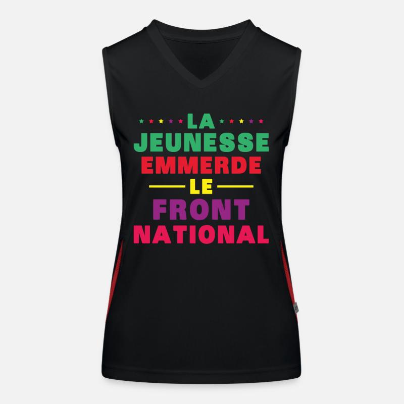 Scheiß auf die Front National Funktionelles Kontrast-Tank Top für Frauen