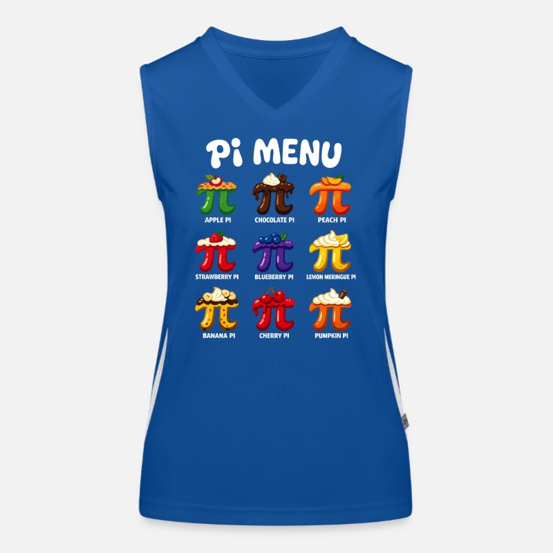 Pi Menu Math Pi Day Cake Design Women's Functional Contrast Tank Top