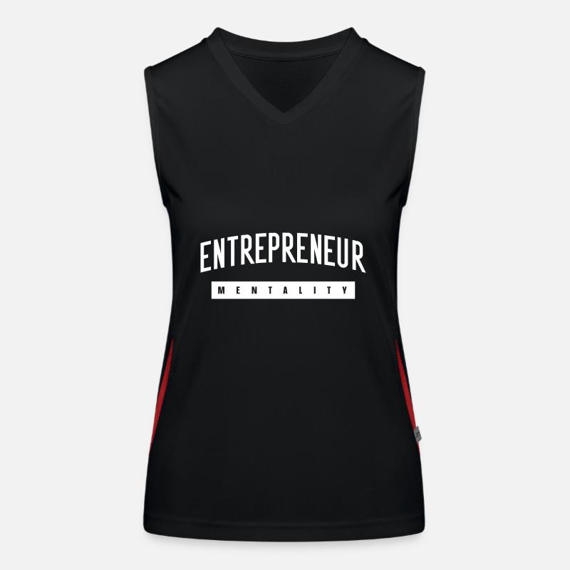 Entrepreneur mentality, clean text Women's Functional Contrast Tank Top