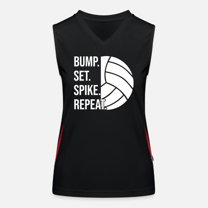 Bump Set Spike Repeat Volley-ball Débardeur respirant contrasté Femme