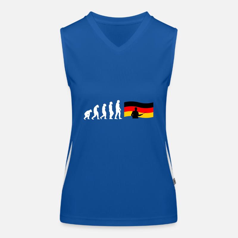 Evolution Deutschlehrer Funktionelles Kontrast-Tank Top für Frauen
