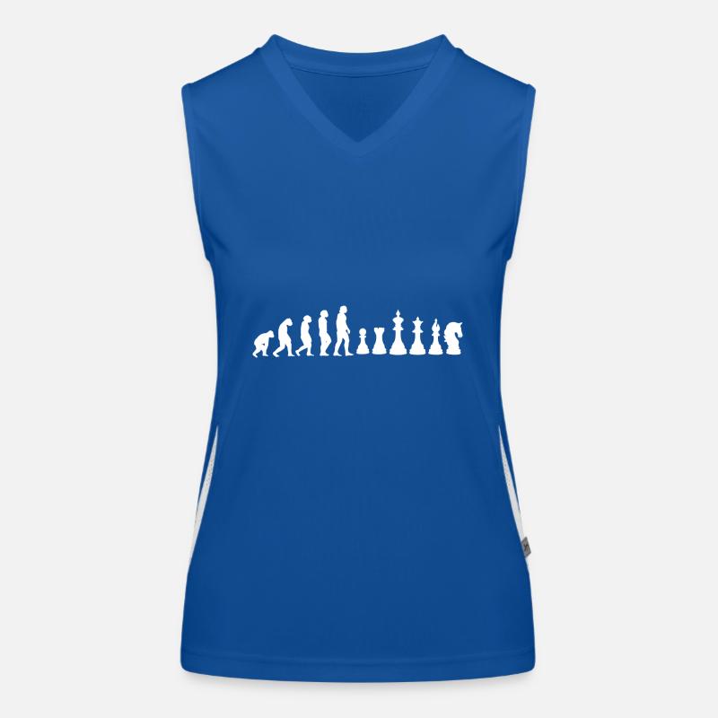 Evolution Schachspieler Funktionelles Kontrast-Tank Top für Frauen