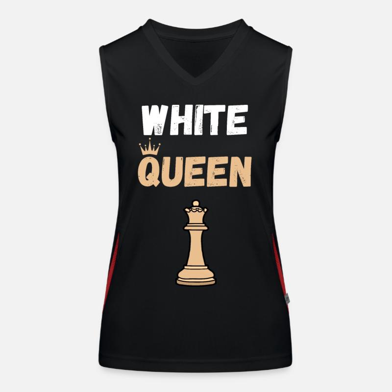 Schach Spruch Geschenk Schachmatt Queens Gambit Funktionelles Kontrast-Tank Top für Frauen