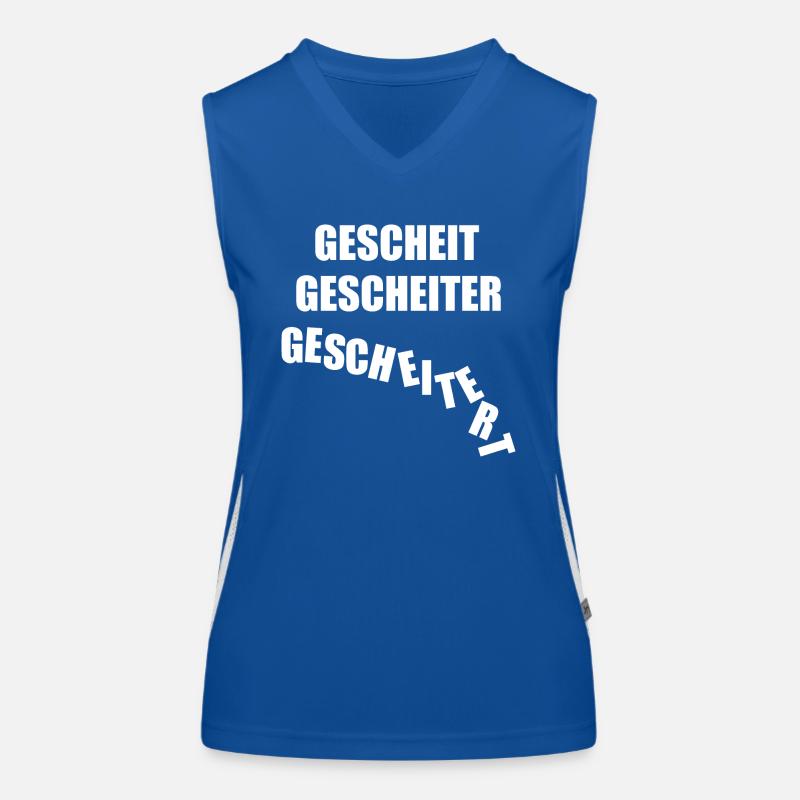 gescheit gescheiter gescheitert, scheitern, klug Funktionelles Kontrast-Tank Top für Frauen