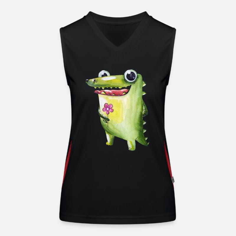 Croc, der Charmeur Funktionelles Kontrast-Tank Top für Frauen