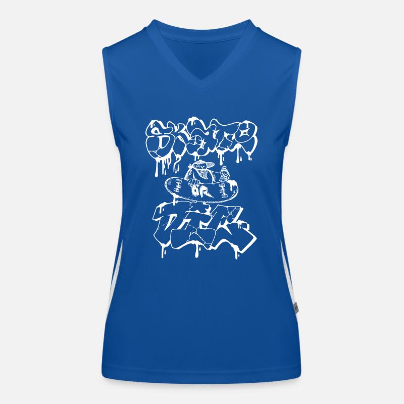 Schlittschuh oder stirb weiß Funktionelles Kontrast-Tank Top für Frauen