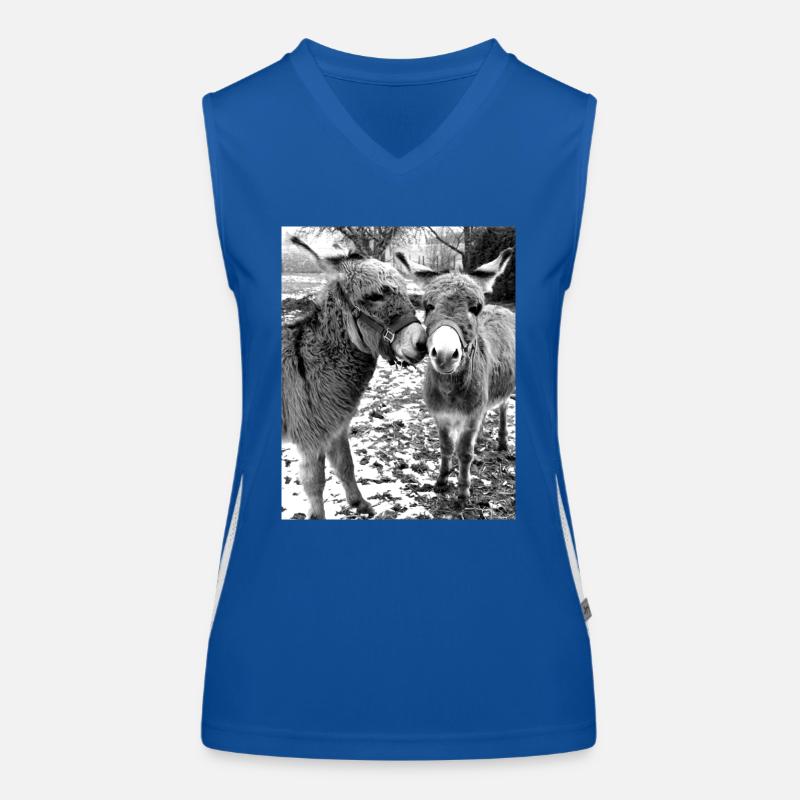 Zwei Esel Funktionelles Kontrast-Tank Top für Frauen