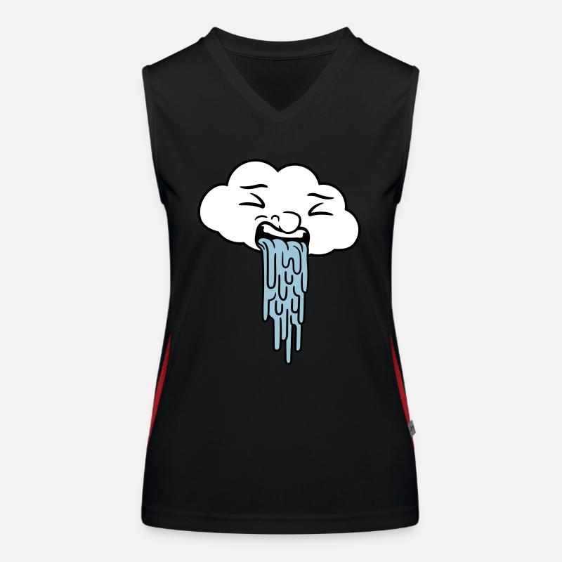 puking funny rain cloud Women's Functional Contrast Tank Top