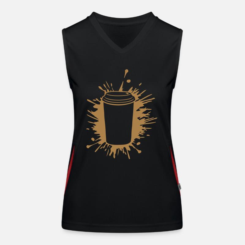 Tropfen Farbklecks Kaffee Becher Funktionelles Kontrast-Tank Top für Frauen