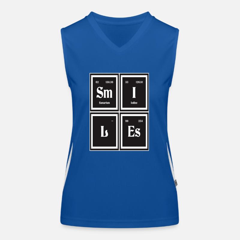 Lächelt | Periodensystem der Elemente Funktionelles Kontrast-Tank Top für Frauen