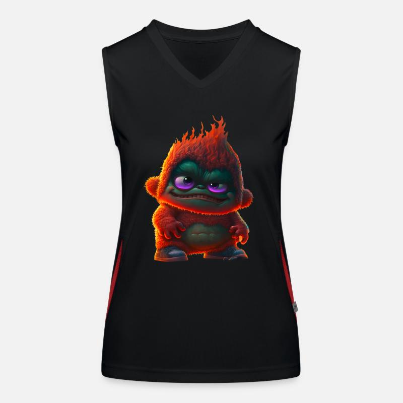 Feuer Monster Äffchen Funktionelles Kontrast-Tank Top für Frauen