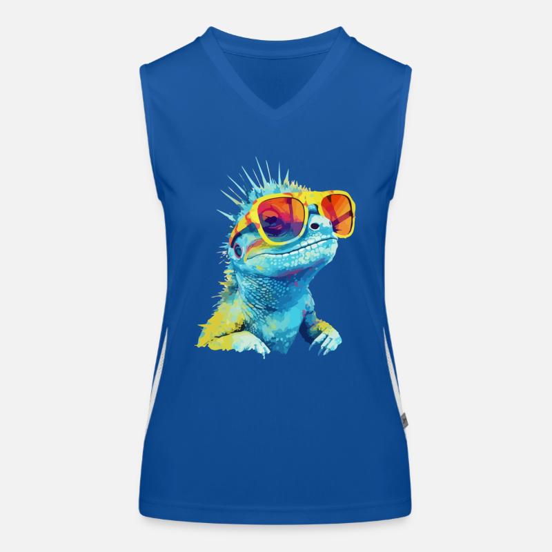 Zou the spectacled lizard Women's Functional Contrast Tank Top