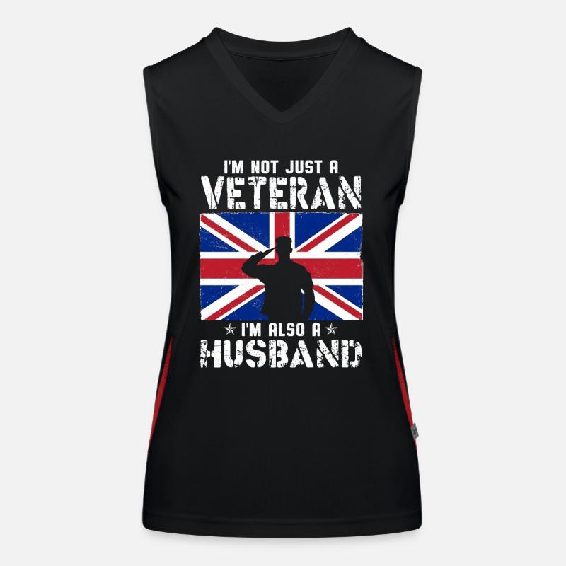 I'm Not Just A Veteran I m Also A Husband Women's Functional Contrast Tank Top