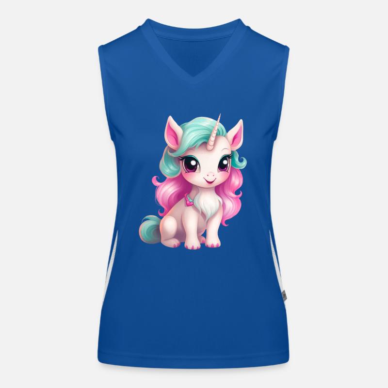 Bébé Licorne Rose Bleu Débardeur respirant contrasté Femme