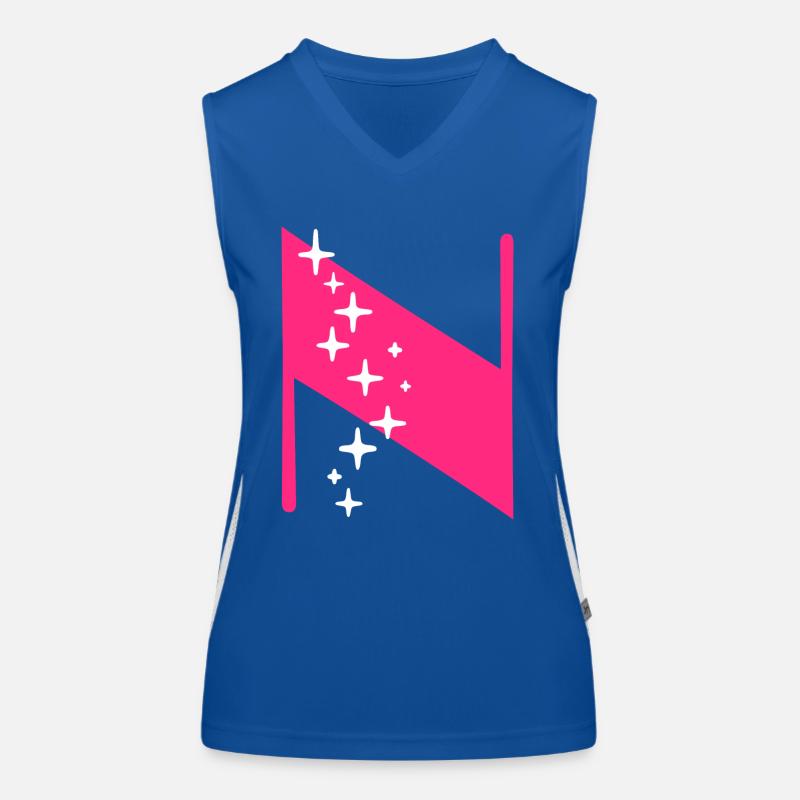 Letter N Glitter Women's Functional Contrast Tank Top