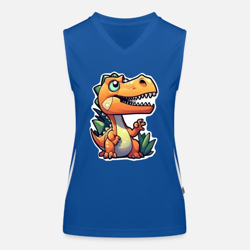 Karikatur-Dinosaurier Funktionelles Kontrast-Tank Top für Frauen