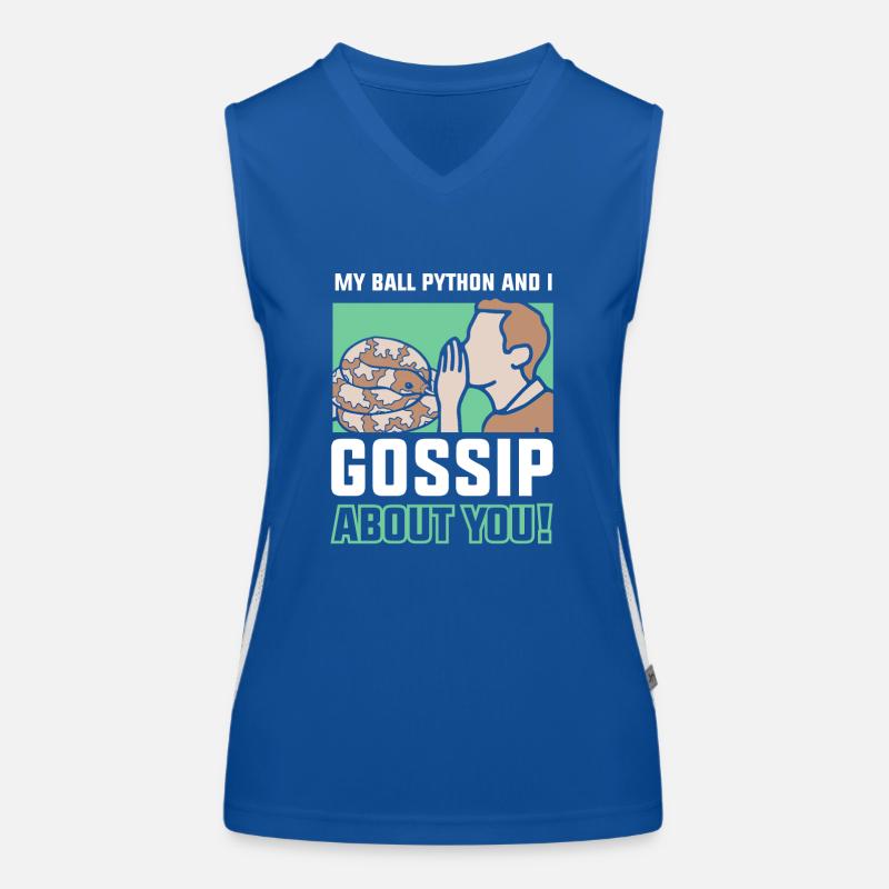 My ball python and I gossip about you! Funktionelles Kontrast-Tank Top für Frauen