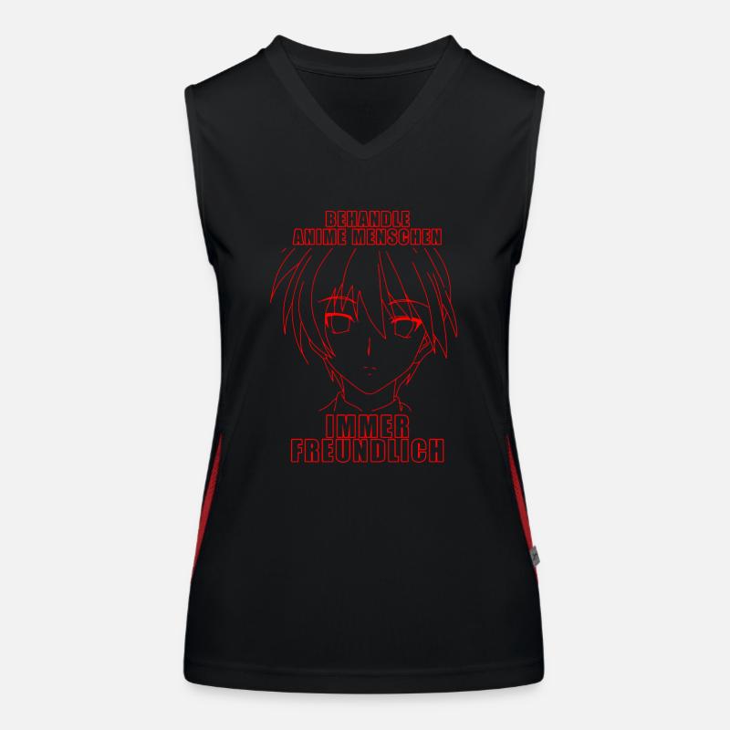 Behandle Anime Menschen immer freundlich Funktionelles Kontrast-Tank Top für Frauen