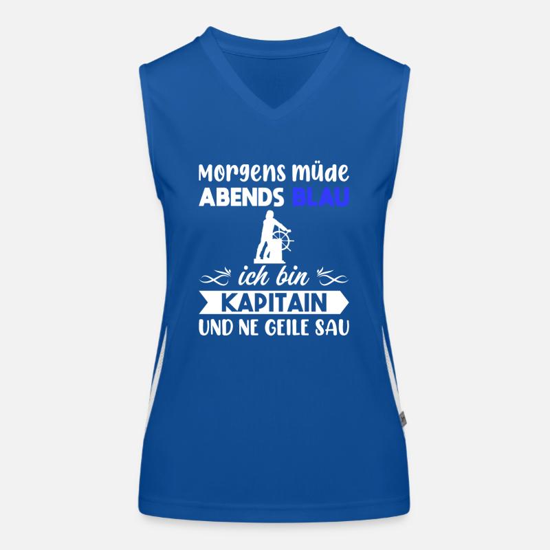 Morgens Müde Abends Blau Kapitain Funktionelles Kontrast-Tank Top für Frauen