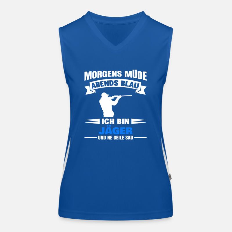 Morgens Müde Abends Blau Jäger Funktionelles Kontrast-Tank Top für Frauen