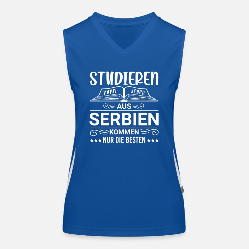 Studieren kann jeder Serbien Serbe Funktionelles Kontrast-Tank Top für Frauen