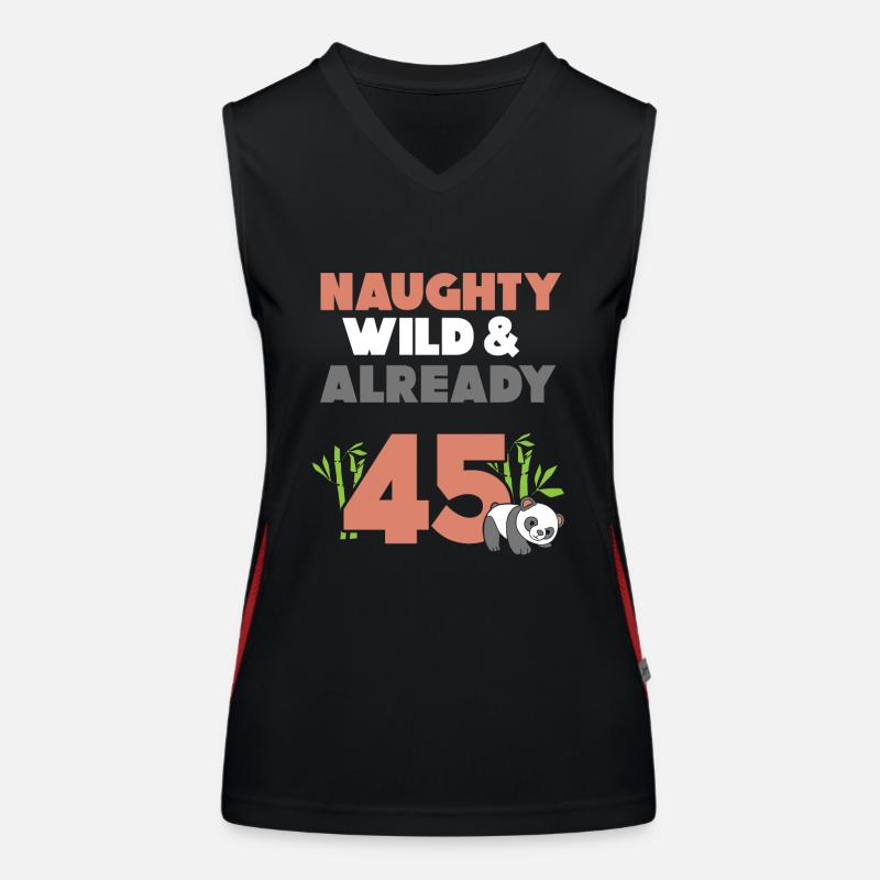 Geschenk 45 Jahre Geburtstag Panda Funktionelles Kontrast-Tank Top für Frauen
