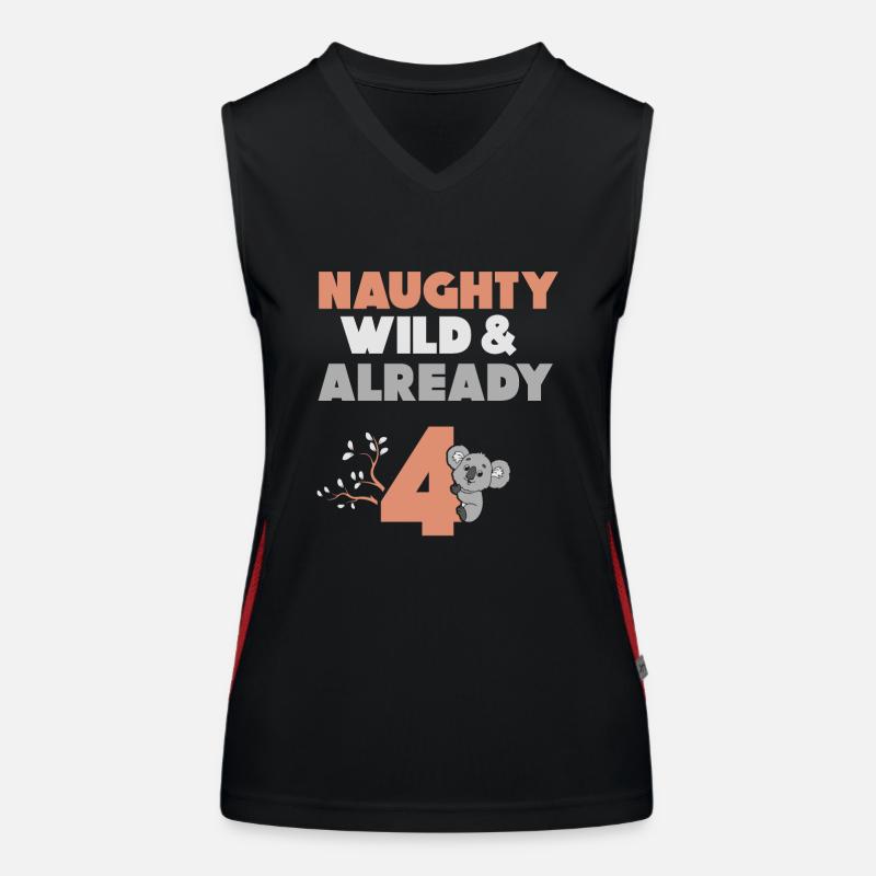 4 Jahre Geburtstag Junge Mädchen Koala Funktionelles Kontrast-Tank Top für Frauen