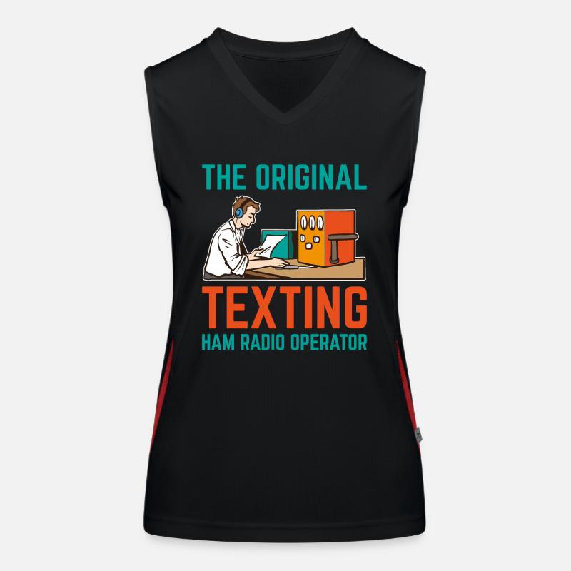 The Original Texting Ham Radio Operator Funktionelles Kontrast-Tank Top für Frauen