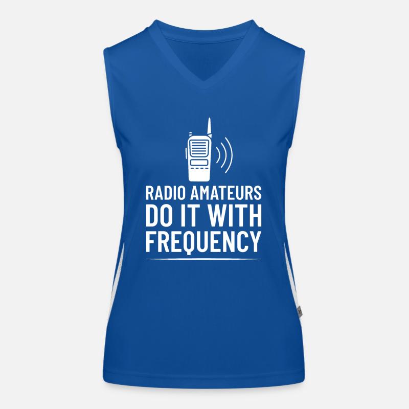 Radio amateurs do it with frequency Funktionelles Kontrast-Tank Top für Frauen