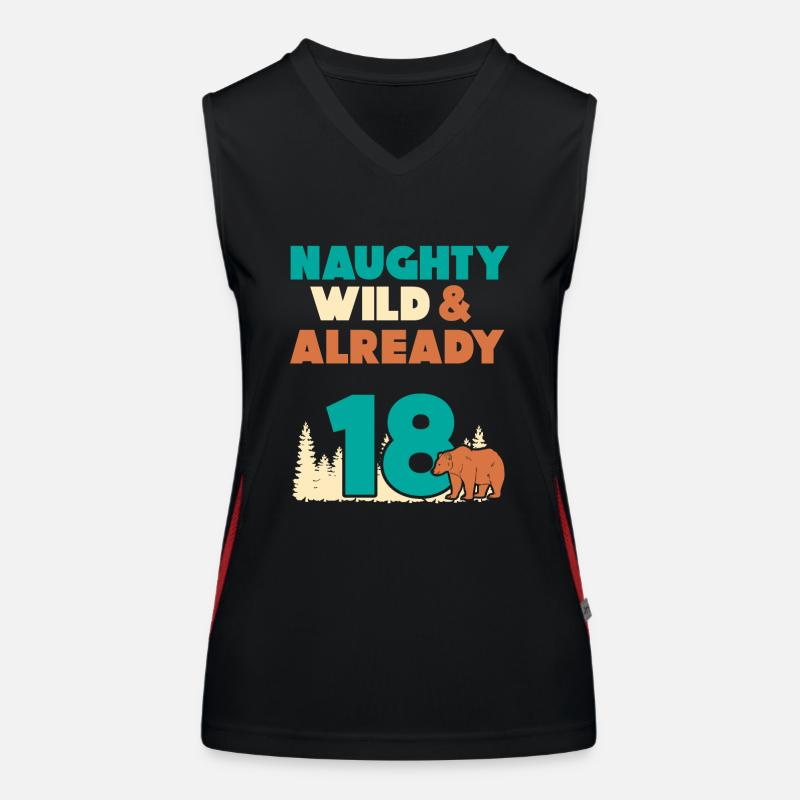 18 Jahre Geburtstag Bär Funktionelles Kontrast-Tank Top für Frauen