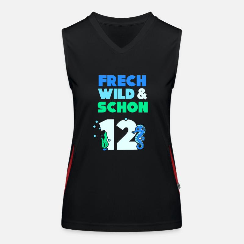 12 Jahre Geburtstag Junge Mädchen Seepferd Funktionelles Kontrast-Tank Top für Frauen