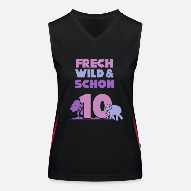 10 Jahre Geburtstag Junge Mädchen Elefant Funktionelles Kontrast-Tank Top für Frauen