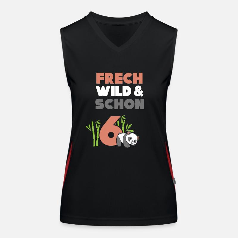 6 Jahre Geburtstag Junge Mädchen Panda Funktionelles Kontrast-Tank Top für Frauen