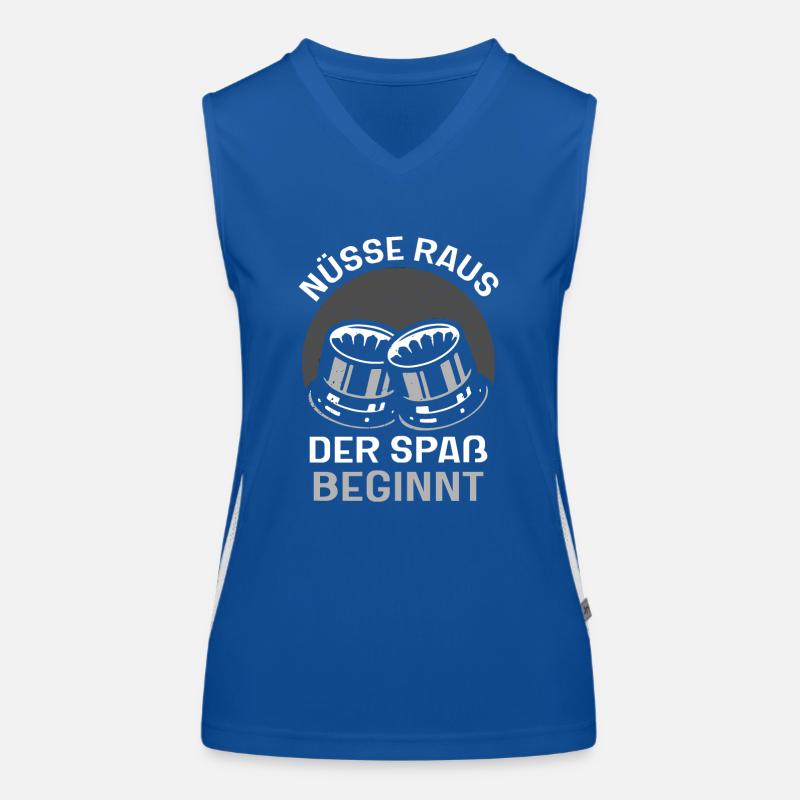 Nüsse raus der spaß beginnt Funktionelles Kontrast-Tank Top für Frauen