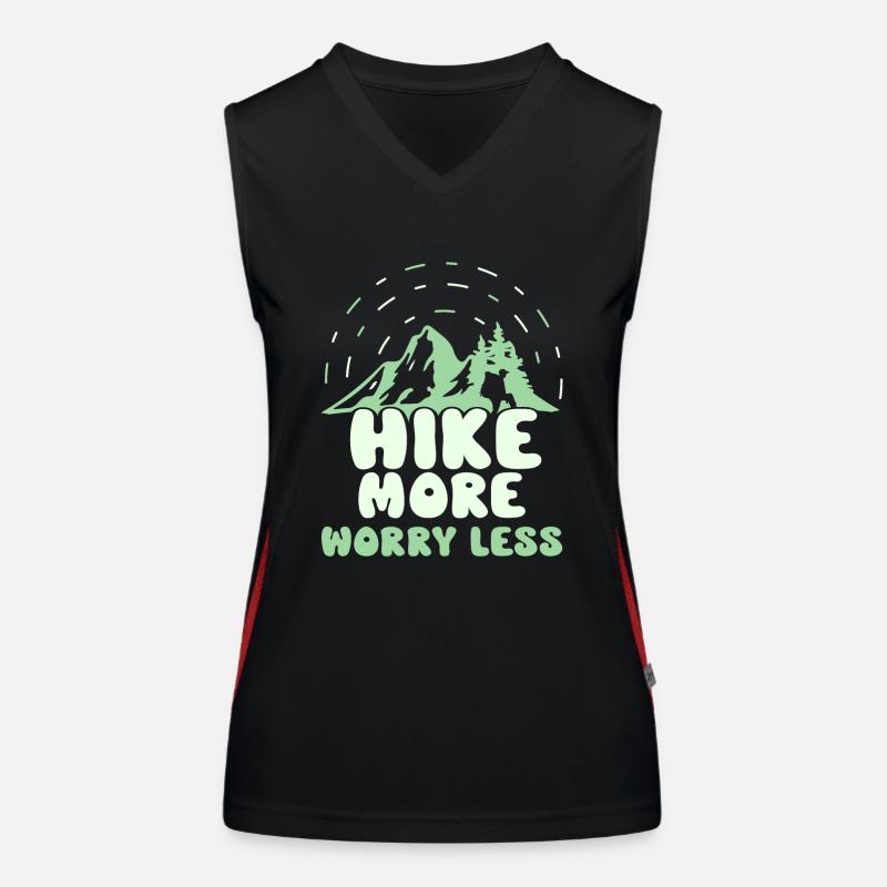 Hike more Worry less Wandern Wanderer Funktionelles Kontrast-Tank Top für Frauen