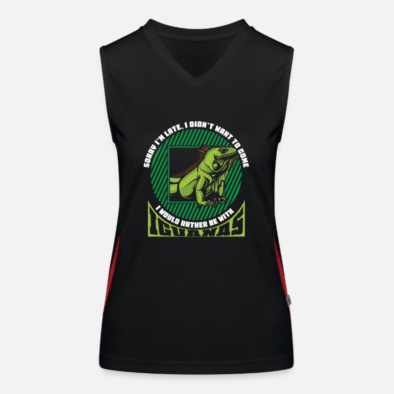 I would rather be with Iguanas Funktionelles Kontrast-Tank Top für Frauen