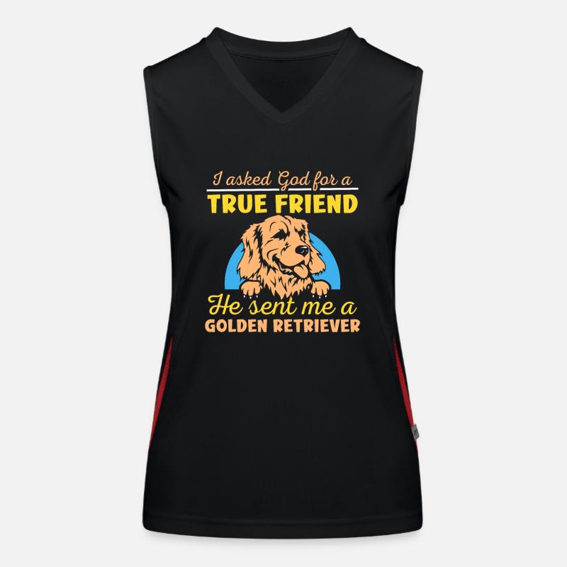 He sent me a Golden retriever Funktionelles Kontrast-Tank Top für Frauen