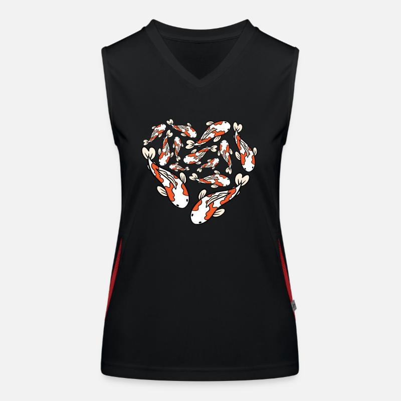 Herz Koi Funktionelles Kontrast-Tank Top für Frauen