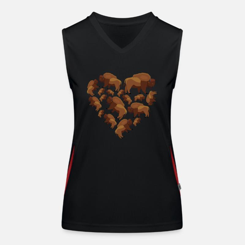 Herz Büffel Funktionelles Kontrast-Tank Top für Frauen