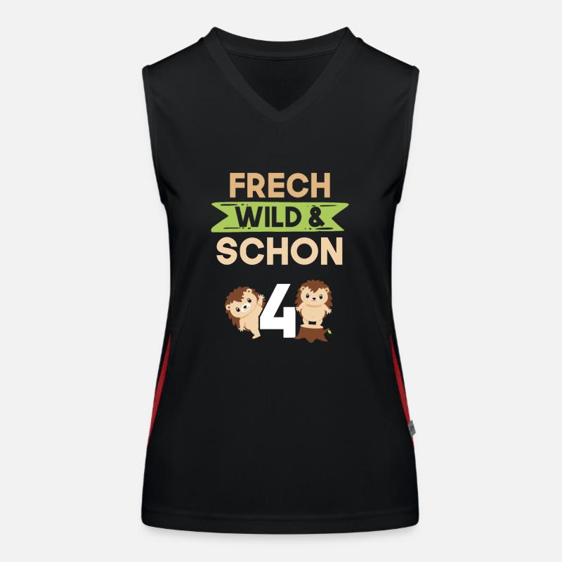 4 Jahre Geburtstag Junge Mädchen Igel Funktionelles Kontrast-Tank Top für Frauen